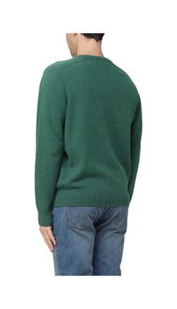 PULLOVER IN LANA MELANGE VERDE 